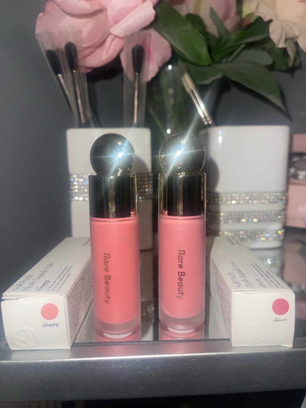 Rare Beauty Liquid Blush Duo — Coral Pink & Soft Pink